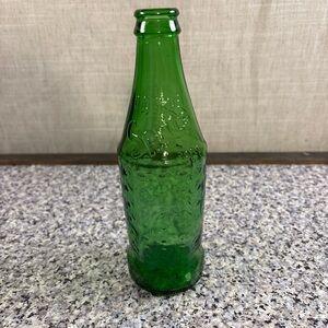 Vintage Green Glass Sprite Bottle Embossed Dimpled 10 Oz No Refill